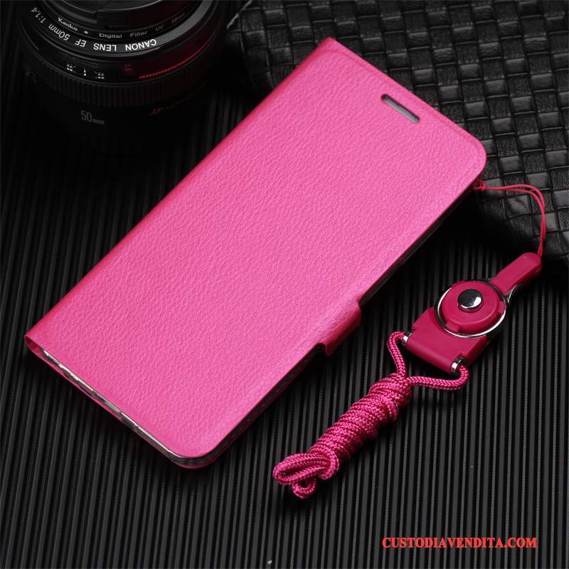 Custodia Mi 6 Pelle Rosa Ornamenti Appesi, Cover Mi 6 Silicone Anti-caduta Tutto Incluso