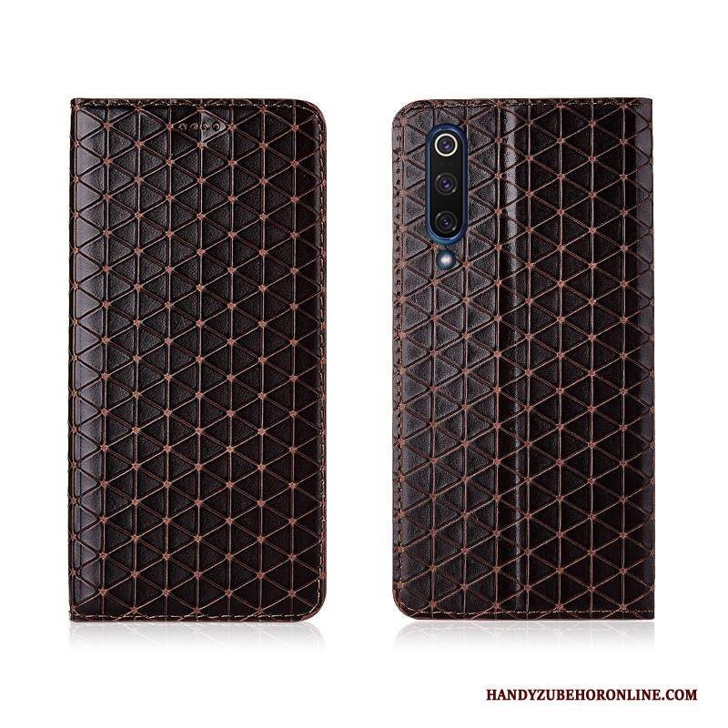 Custodia Mi 9 Se Pelle Tutto Incluso Morbido, Cover Mi 9 Se Silicone A Quadri Anti-caduta