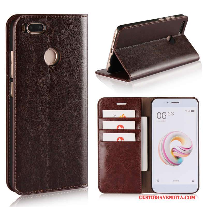 Custodia Mi A1 Colore Supporto Top In Pelle, Cover Mi A1 Pelle Telefono Piccola