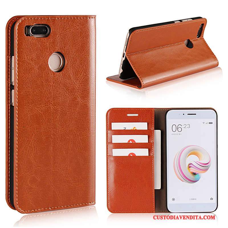 Custodia Mi A1 Colore Supporto Top In Pelle, Cover Mi A1 Pelle Telefono Piccola