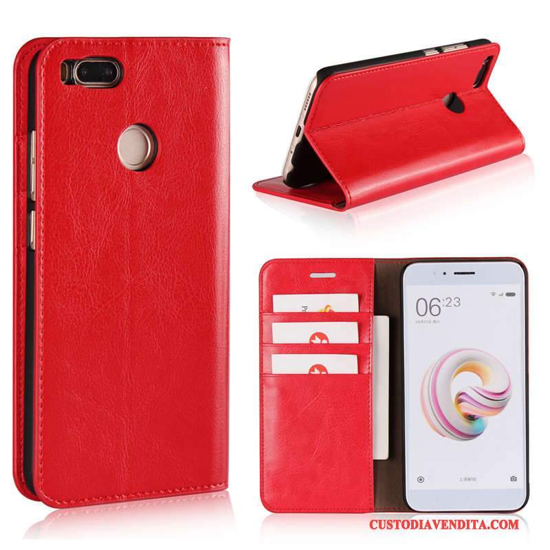 Custodia Mi A1 Colore Supporto Top In Pelle, Cover Mi A1 Pelle Telefono Piccola