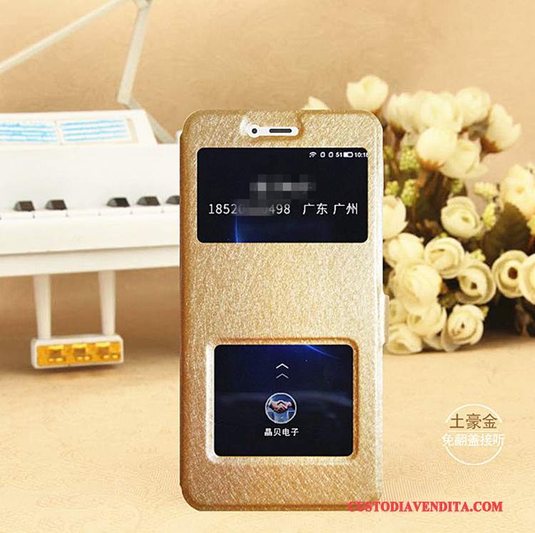 Custodia Mi Max 2 Pelle Telefono Supporto, Cover Mi Max 2 Folio Ring Anti-caduta