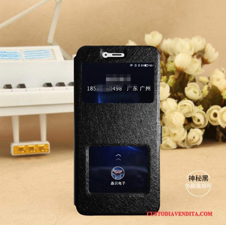 Custodia Mi Max 2 Pelle Telefono Supporto, Cover Mi Max 2 Folio Ring Anti-caduta