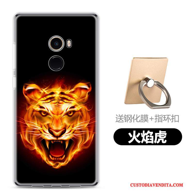 Custodia Mi Mix 2 Cartone Animato Telefono Morbido, Cover Mi Mix 2 Nero Piccola
