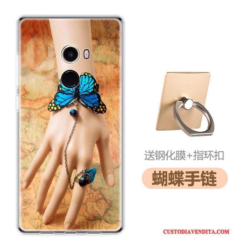 Custodia Mi Mix 2 Cartone Animato Telefono Morbido, Cover Mi Mix 2 Nero Piccola