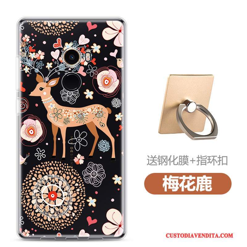 Custodia Mi Mix 2 Cartone Animato Telefono Morbido, Cover Mi Mix 2 Nero Piccola