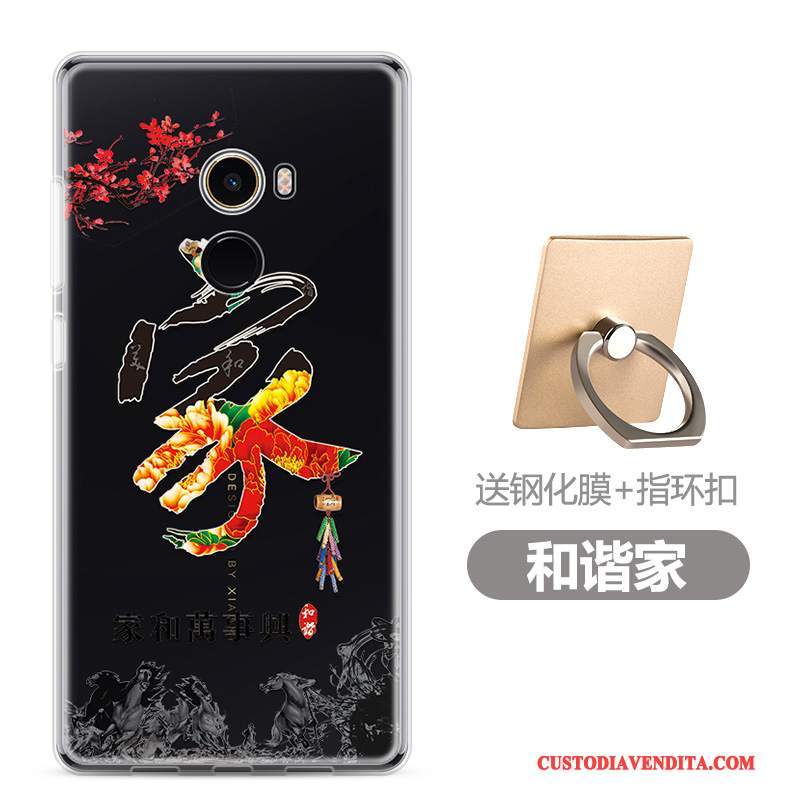 Custodia Mi Mix 2 Cartone Animato Telefono Morbido, Cover Mi Mix 2 Nero Piccola