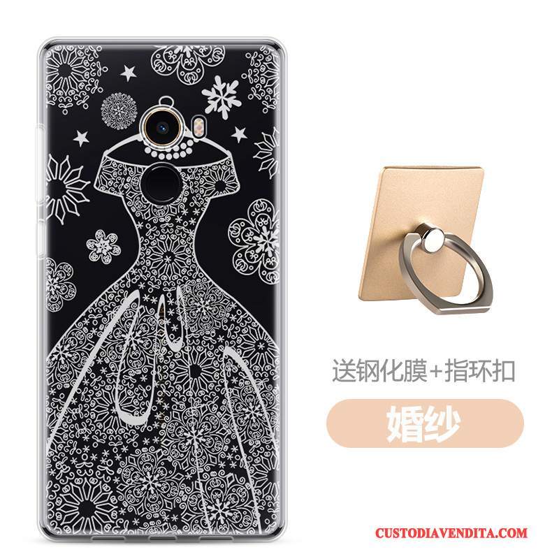 Custodia Mi Mix 2 Cartone Animato Telefono Morbido, Cover Mi Mix 2 Nero Piccola