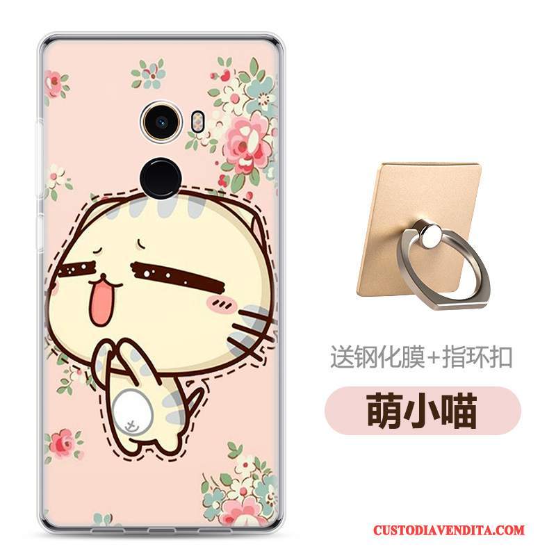 Custodia Mi Mix 2 Cartone Animato Telefono Morbido, Cover Mi Mix 2 Nero Piccola