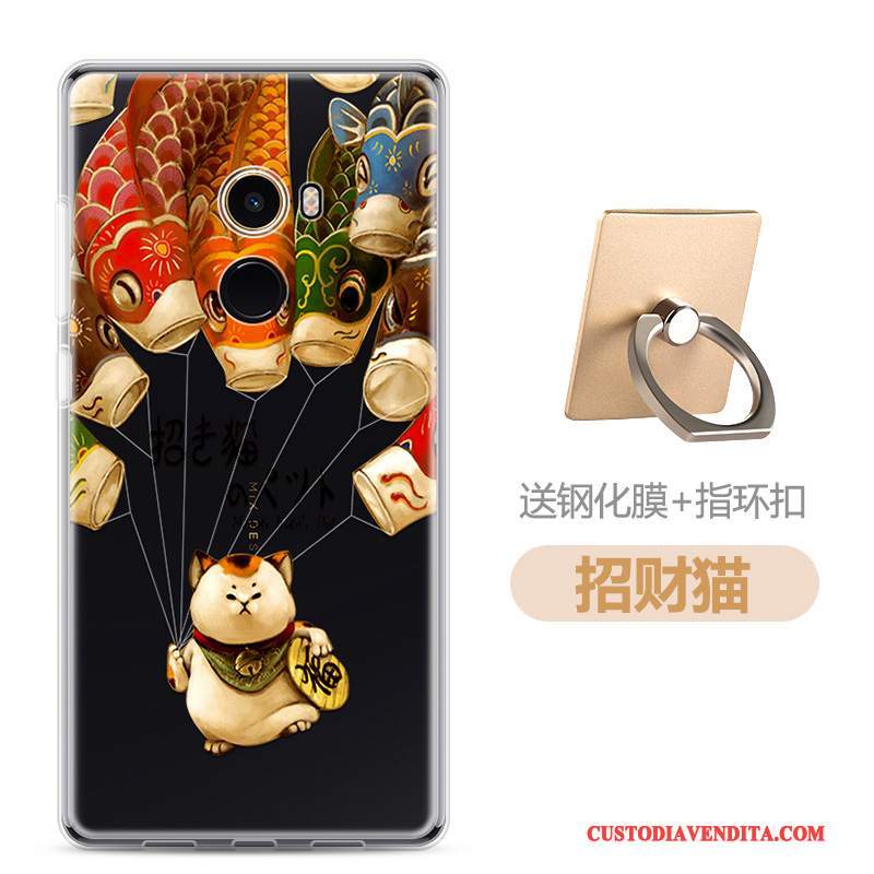 Custodia Mi Mix 2 Cartone Animato Telefono Morbido, Cover Mi Mix 2 Nero Piccola