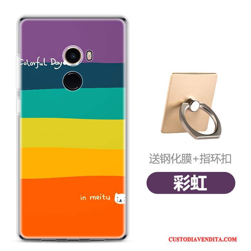 Custodia Mi Mix 2 Cartone Animato Telefono Morbido, Cover Mi Mix 2 Nero Piccola