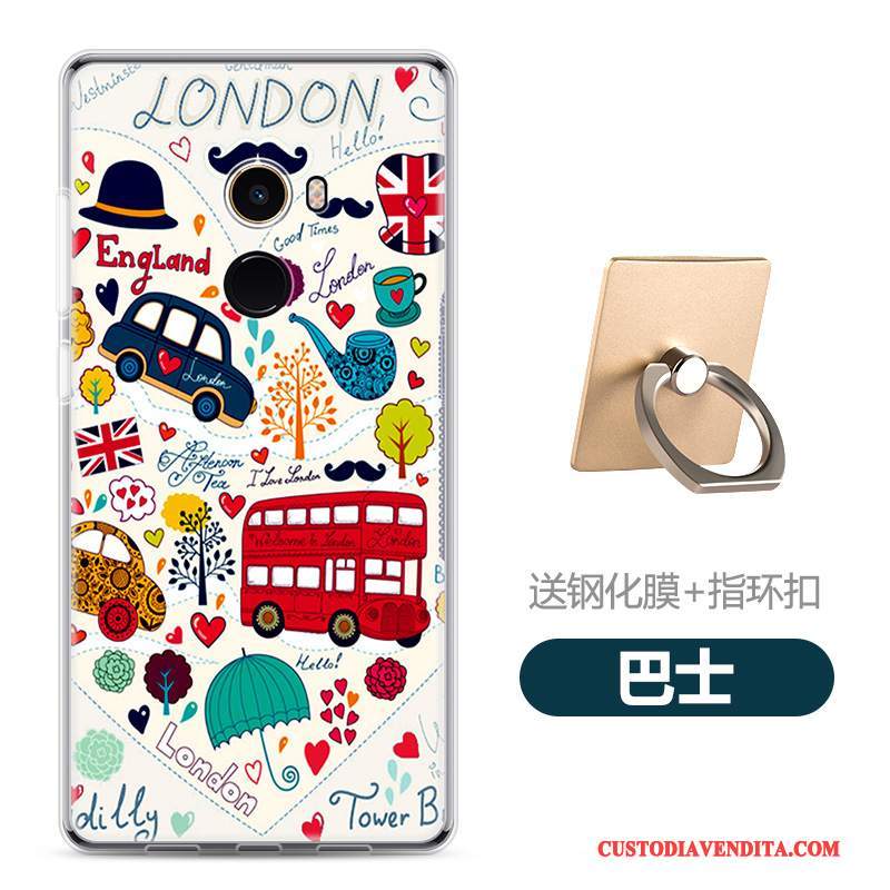 Custodia Mi Mix 2 Cartone Animato Telefono Morbido, Cover Mi Mix 2 Nero Piccola