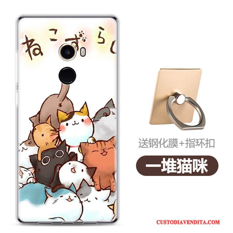 Custodia Mi Mix 2 Cartone Animato Telefono Morbido, Cover Mi Mix 2 Nero Piccola