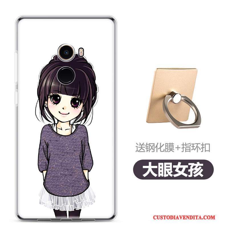 Custodia Mi Mix 2 Cartone Animato Telefono Morbido, Cover Mi Mix 2 Nero Piccola