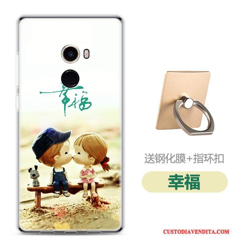 Custodia Mi Mix 2 Cartone Animato Telefono Morbido, Cover Mi Mix 2 Nero Piccola
