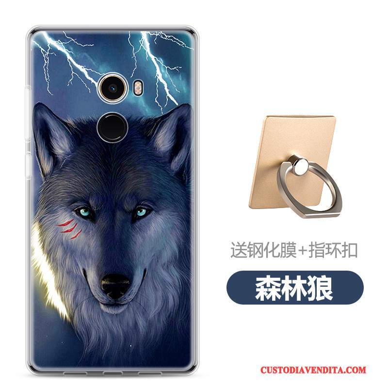 Custodia Mi Mix 2 Cartone Animato Telefono Morbido, Cover Mi Mix 2 Nero Piccola