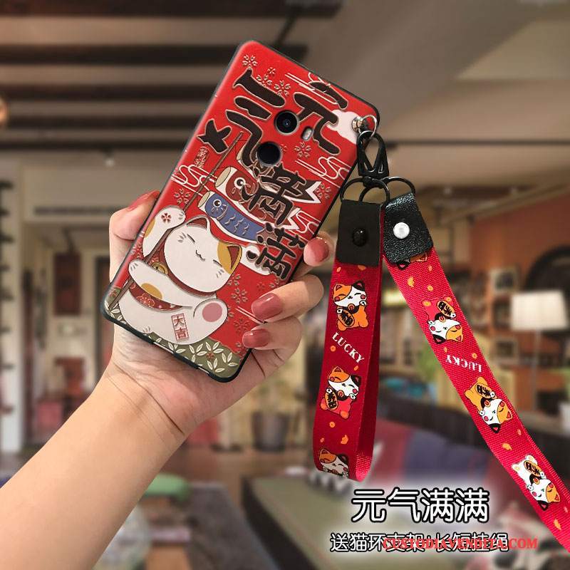 Custodia Mi Mix 2 Cartone Animato Telefono Rosso, Cover Mi Mix 2 Tendenza Bello