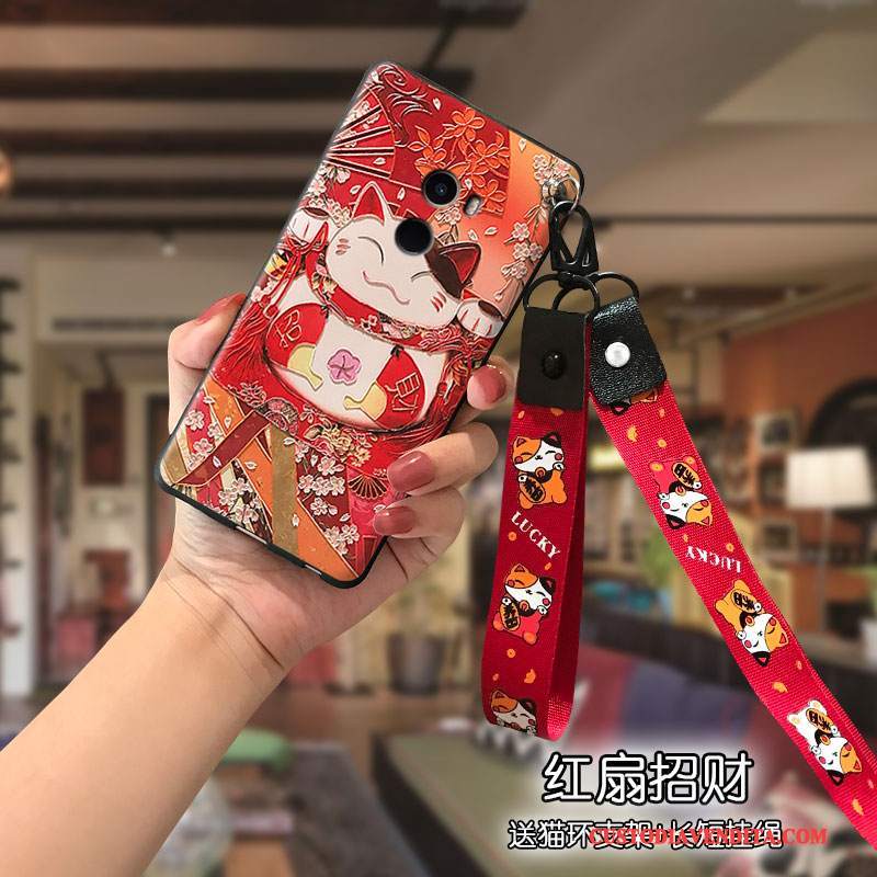 Custodia Mi Mix 2 Cartone Animato Telefono Rosso, Cover Mi Mix 2 Tendenza Bello