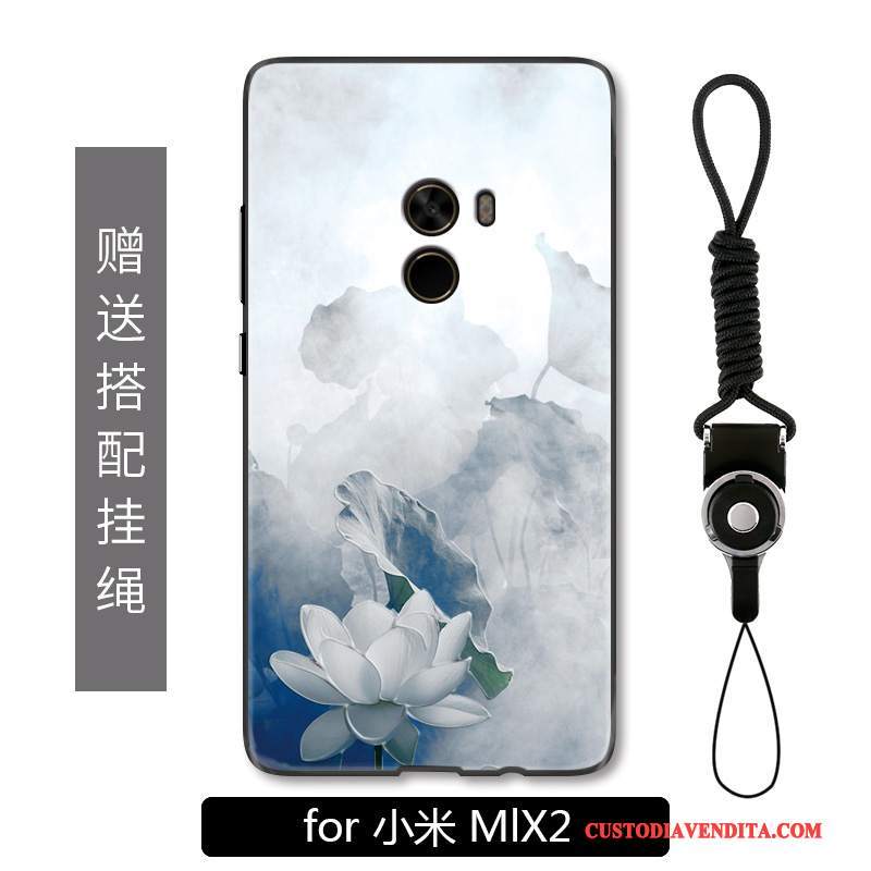 Custodia Mi Mix 2 Goffratura Fiori Ornamenti Appesi, Cover Mi Mix 2 Moda Stile Cinesetelefono