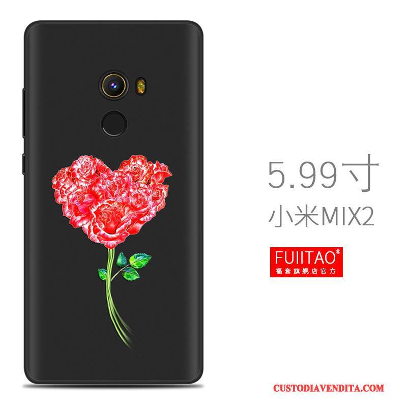 Custodia Mi Mix 2 Silicone Macchiati Morbido, Cover Mi Mix 2 Creativo Nero Tutto Incluso