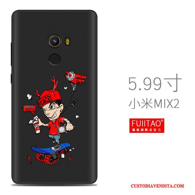 Custodia Mi Mix 2 Silicone Macchiati Morbido, Cover Mi Mix 2 Creativo Nero Tutto Incluso