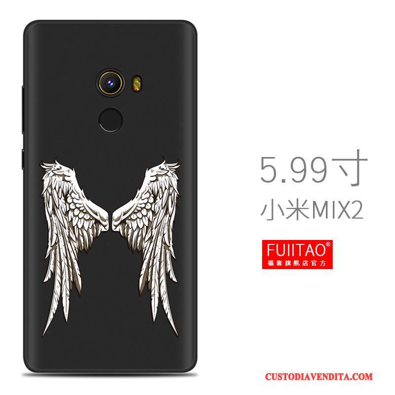 Custodia Mi Mix 2 Silicone Macchiati Morbido, Cover Mi Mix 2 Creativo Nero Tutto Incluso