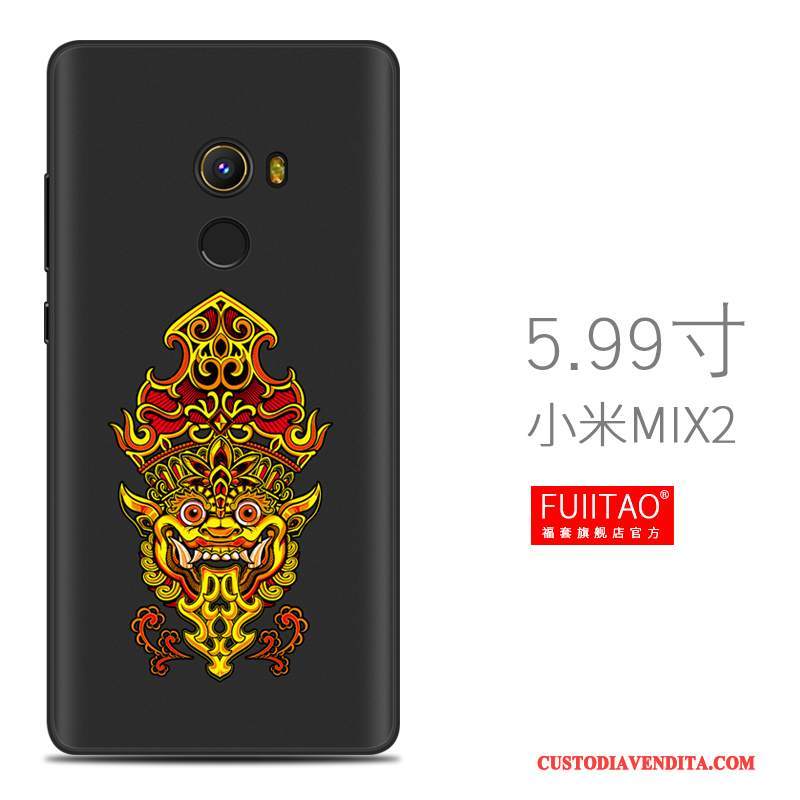 Custodia Mi Mix 2 Silicone Macchiati Morbido, Cover Mi Mix 2 Creativo Nero Tutto Incluso