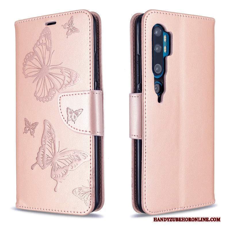 Custodia Mi Note 10 Folio Telefono Monocromatico, Cover Mi Note 10 Goffratura Ornamenti Appesi Goffratura
