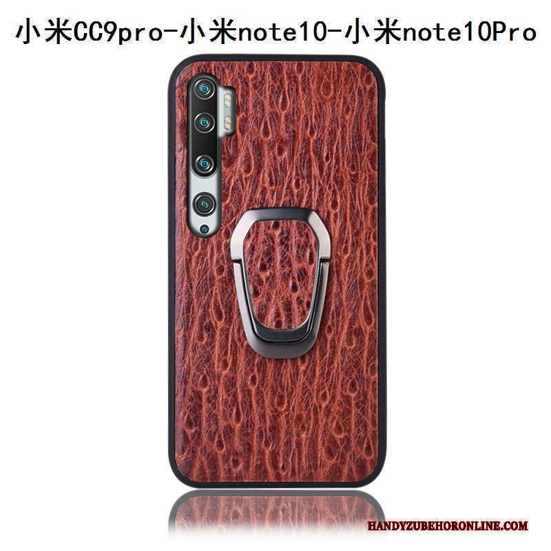 Custodia Mi Note 10 Pelle Telefono Anti-caduta, Cover Mi Note 10 Protezione Auto Coperchio Posteriore