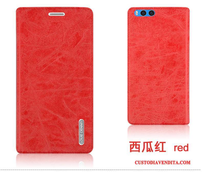 Custodia Mi Note 3 Protezione Telefono Tutto Incluso, Cover Mi Note 3 Pelle Piccola Rosso