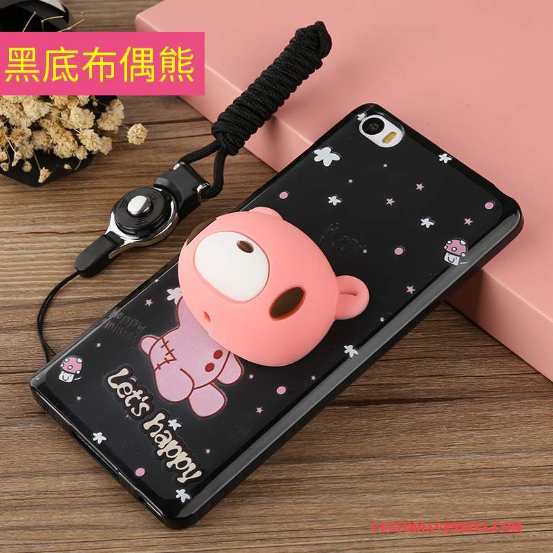 Custodia Mi Note Cartone Animato Piccola Nero, Cover Mi Note Silicone Telefono