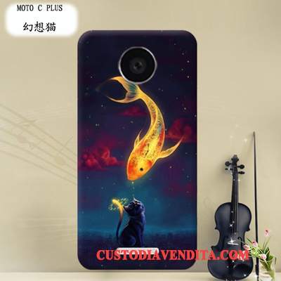 Custodia Moto C Plus Cartone Animato Difficile Trasparente, Cover Moto C Plus Protezione Telefono Porpora