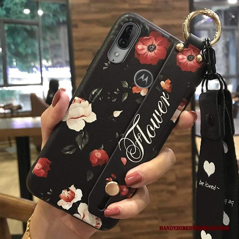 Custodia Moto E6 Plus Creativo Ornamenti Appesitelefono, Cover Moto E6 Plus Protezione Fresco Rosa