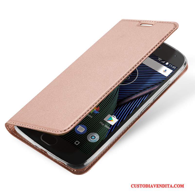 Custodia Moto G5 Pelle Blutelefono, Cover Moto G5 Protezione