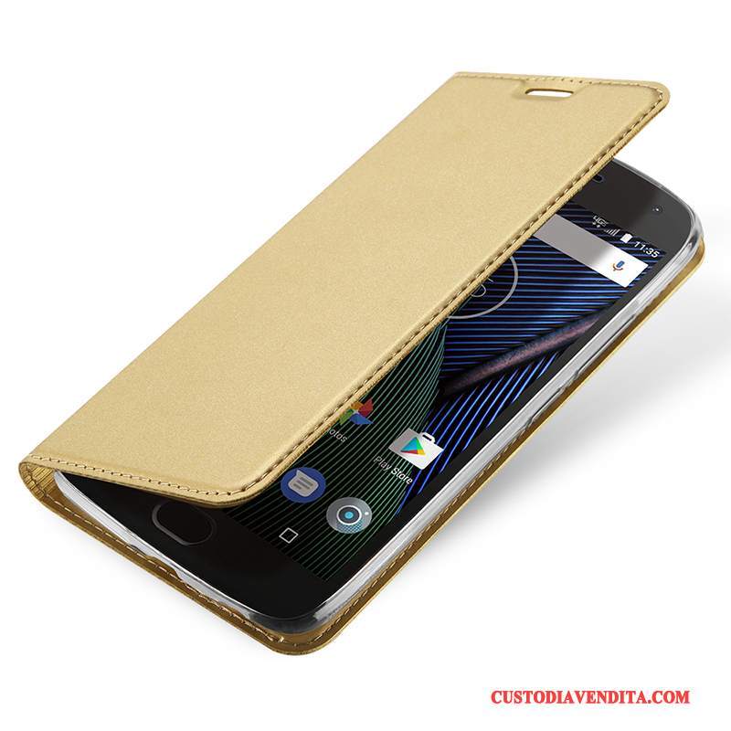 Custodia Moto G5 Pelle Blutelefono, Cover Moto G5 Protezione