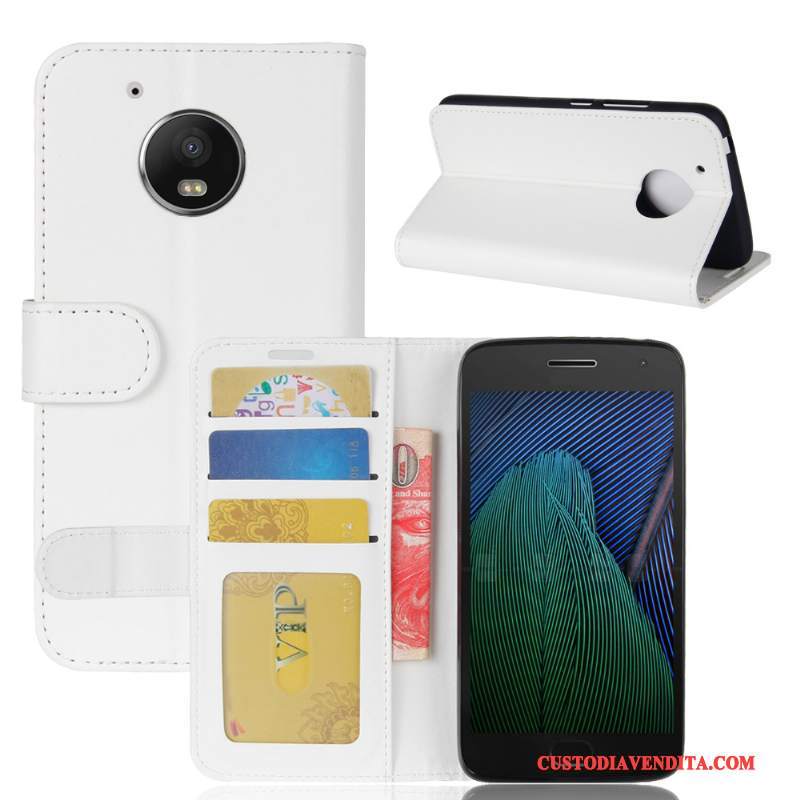 Custodia Moto G5 Portafoglio Modellotelefono, Cover Moto G5 Pelle Carta Rosso