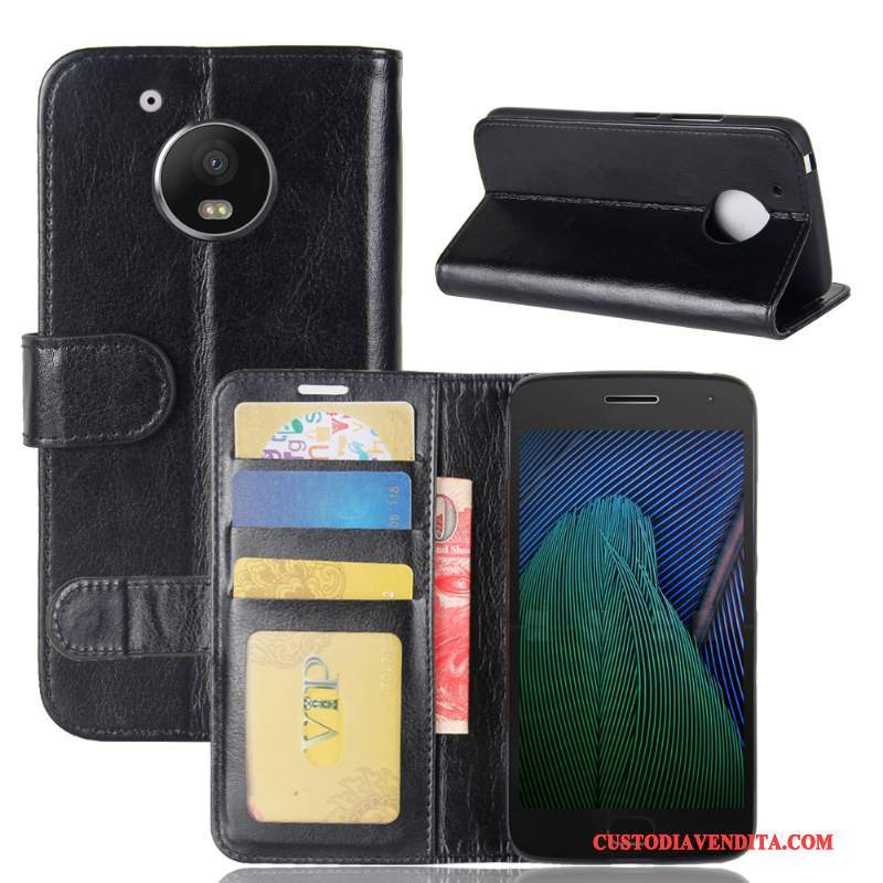 Custodia Moto G5 Portafoglio Modellotelefono, Cover Moto G5 Pelle Carta Rosso