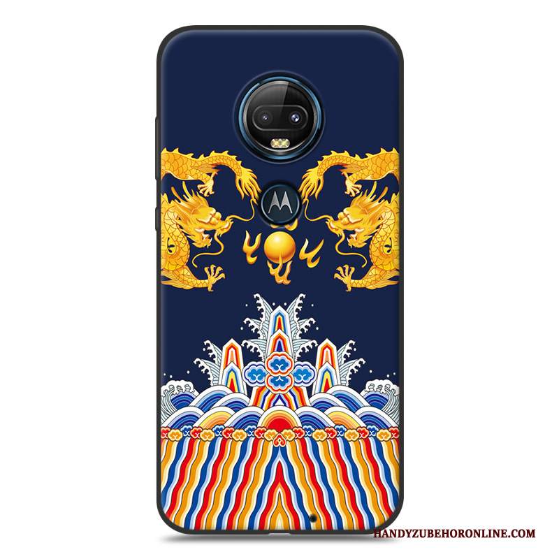 Custodia Moto G7 Cartone Animato Macchiatitelefono, Cover Moto G7 Silicone Nero Giallo