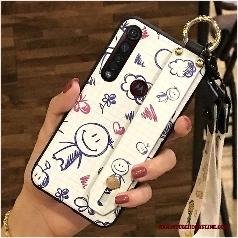 Custodia Moto G8 Plus Cartone Animato Morbido Ornamenti Appesi, Cover Moto G8 Plus Creativo Vendita Calda Nero