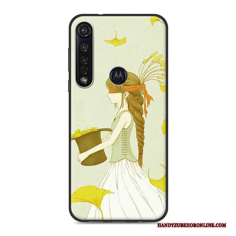 Custodia Moto G8 Plus Morbido Piccola, Cover Moto G8 Plus Nerotelefono