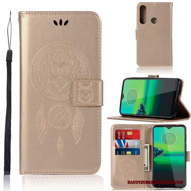 Custodia Moto G8 Plus Pelle Rosa Anti-caduta, Cover Moto G8 Plus Protezione Modello Carta