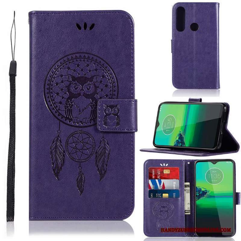 Custodia Moto G8 Plus Pelle Rosa Anti-caduta, Cover Moto G8 Plus Protezione Modello Carta