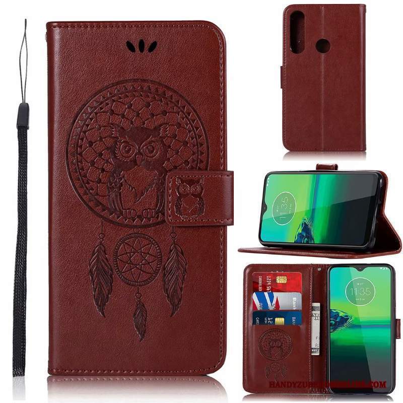 Custodia Moto G8 Plus Pelle Rosa Anti-caduta, Cover Moto G8 Plus Protezione Modello Carta