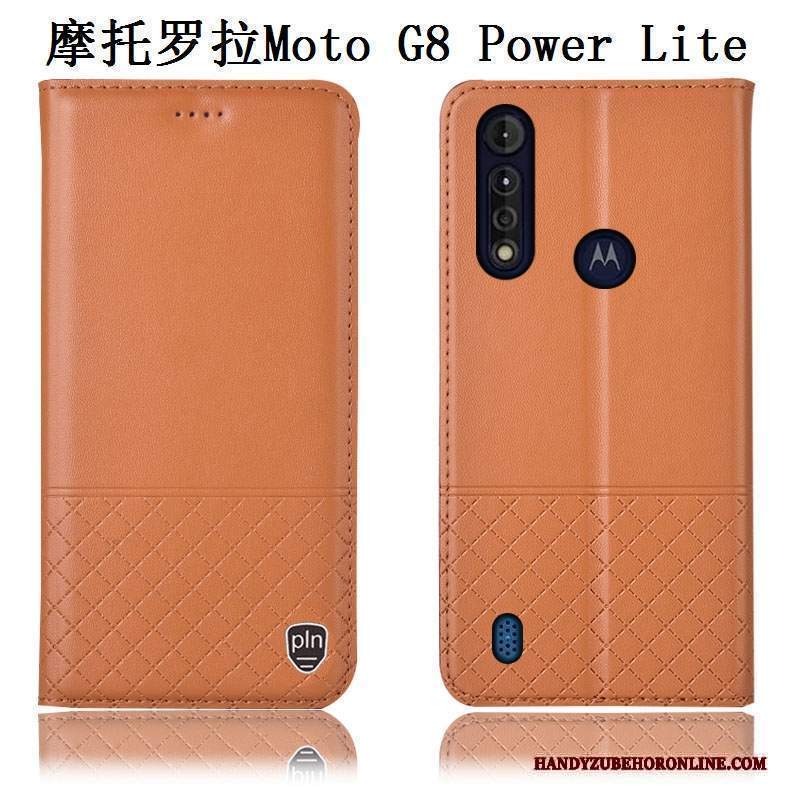 Custodia Moto G8 Power Lite Pelle Blu Anti-caduta, Cover Moto G8 Power Lite Protezione Telefono Tutto Incluso