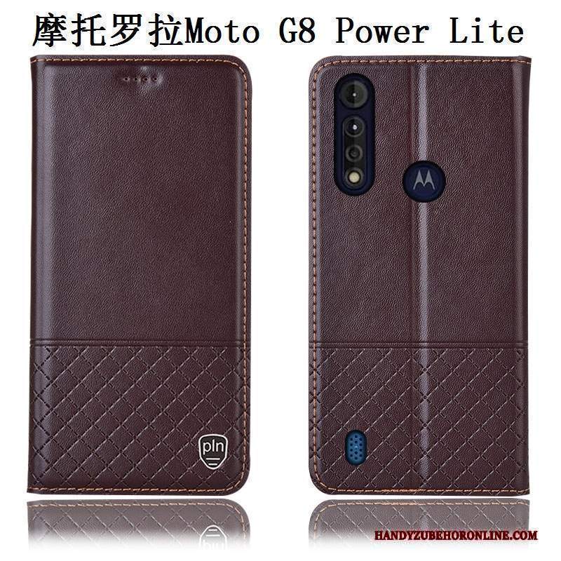 Custodia Moto G8 Power Lite Pelle Blu Anti-caduta, Cover Moto G8 Power Lite Protezione Telefono Tutto Incluso