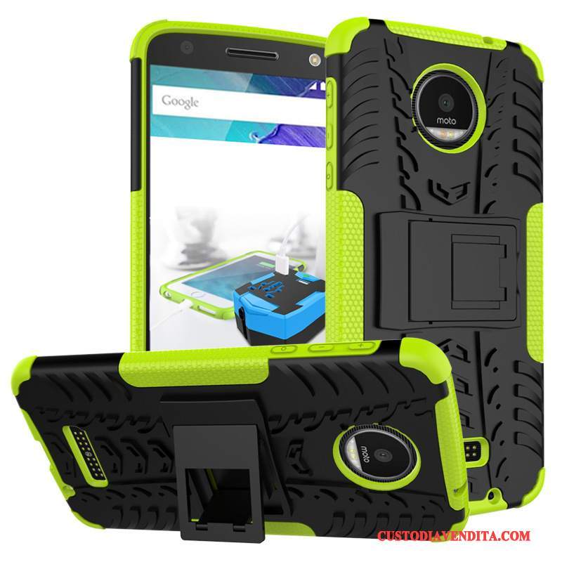 Custodia Moto X4 Protezione Modello Verde, Cover Moto X4 Supportotelefono