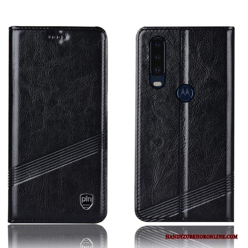 Custodia Motorola One Action Protezione Anti-caduta Rosso, Cover Motorola One Action Pelle Telefono