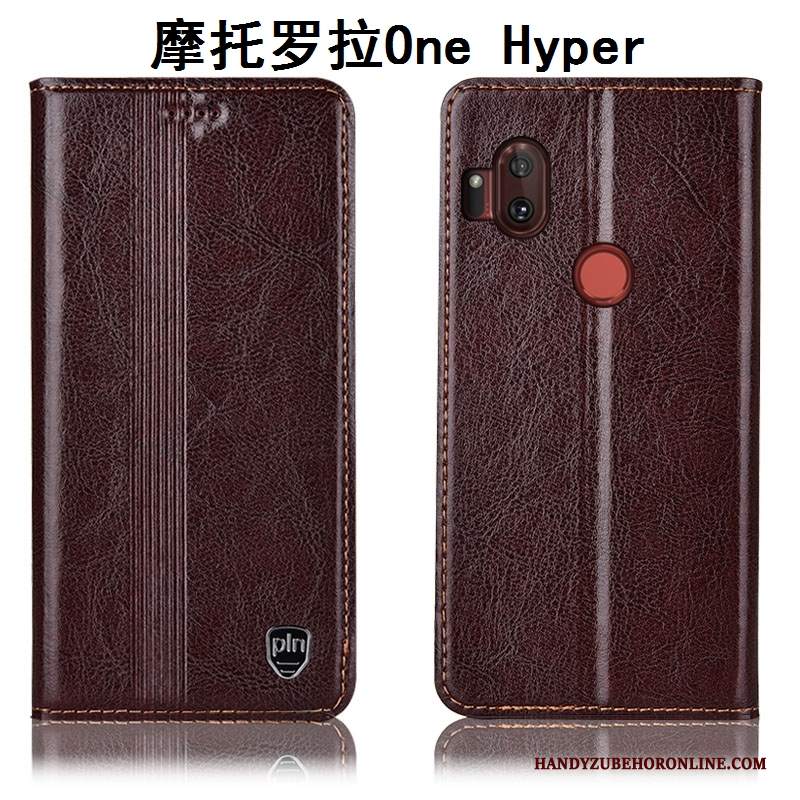 Custodia Motorola One Hyper Pelle Telefono Rosso, Cover Motorola One Hyper Protezione Tutto Incluso