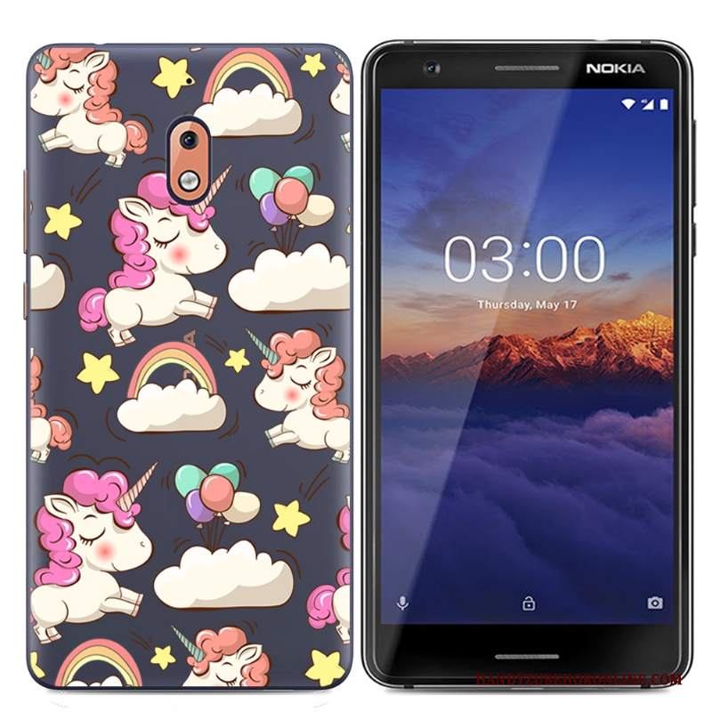 Custodia Nokia 2.1 Protezione Telefono Morbido, Cover Nokia 2.1 Cartone Animato Rosa Semplici