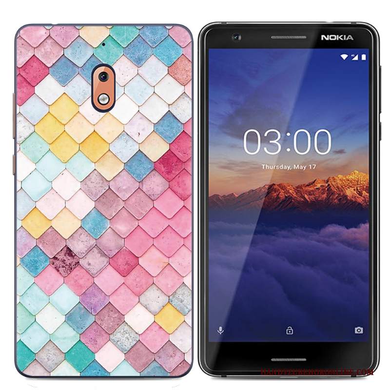 Custodia Nokia 2.1 Protezione Telefono Morbido, Cover Nokia 2.1 Cartone Animato Rosa Semplici